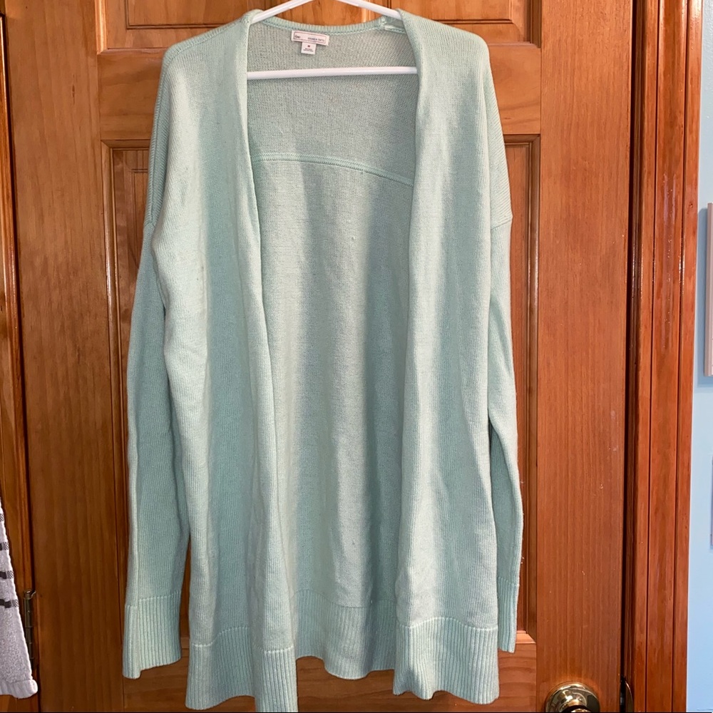 Mint Green Long Cardigan Sweater